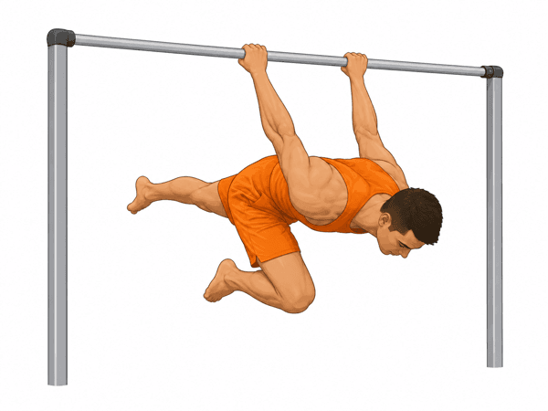 Back Lever (Einbeinig) – Phase 4